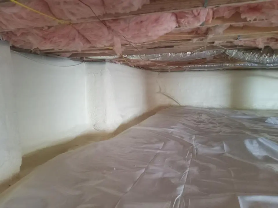 Crawl space encapsulation with closed-cell spray foam for Roof Waterproofing in Norwalk